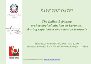 Read more about the article Le missioni archeologiche italo-libanesi in Libano: esperienze a confronto e prospettive di ricerca